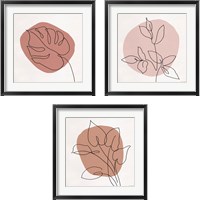 Framed 'Just Leaves 3 Piece Framed Art Print Set' border=