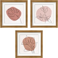 Framed 'Just Leaves 3 Piece Framed Art Print Set' border=