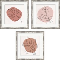 Framed 'Just Leaves 3 Piece Framed Art Print Set' border=