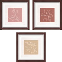 Framed 'Just Leaves 3 Piece Framed Art Print Set' border=