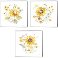 Framed 'Sunflowers Forever 3 Piece Canvas Print Set' border=