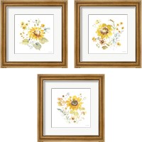 Framed 'Sunflowers Forever 3 Piece Framed Art Print Set' border=