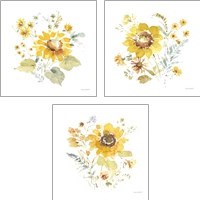Framed 'Sunflowers Forever 3 Piece Art Print Set' border=