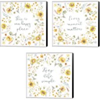 Framed 'Sunflowers Forever 3 Piece Canvas Print Set' border=