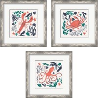 Framed 'Coastal Reef 3 Piece Framed Art Print Set' border=