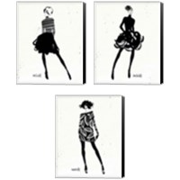 Framed 'Style Sketches 3 Piece Canvas Print Set' border=
