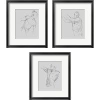 Framed Male Torso Sketch 3 Piece Framed Art Print Set