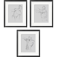 Framed 'Male Torso Sketch 3 Piece Framed Art Print Set' border=