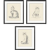 Framed 'House Cat 3 Piece Framed Art Print Set' border=