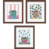 Framed 'Mid Morning Coffee 3 Piece Framed Art Print Set' border=