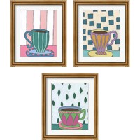 Framed 'Mid Morning Coffee 3 Piece Framed Art Print Set' border=