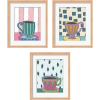 Framed 'Mid Morning Coffee 3 Piece Framed Art Print Set' border=