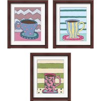 Framed 'Mid Morning Coffee 3 Piece Framed Art Print Set' border=