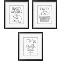 Framed 'Laundry Today 3 Piece Framed Art Print Set' border=