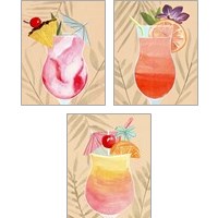 Framed Tropical Cocktail 3 Piece Art Print Set
