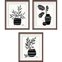 Framed 'Botanical Sketches 3 Piece Framed Art Print Set' border=