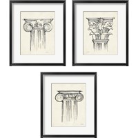 Framed 'Museum Sketches  3 Piece Framed Art Print Set' border=