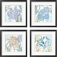 Framed 'Soft Shores 4 Piece Framed Art Print Set' border=