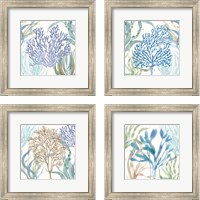 Framed 'Soft Shores 4 Piece Framed Art Print Set' border=