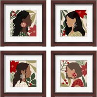 Framed Christmas Earring 4 Piece Framed Art Print Set