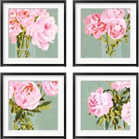 Framed Popping Peonies 4 Piece Framed Art Print Set