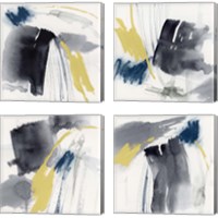 Framed 'Lemon and Indigo 4 Piece Canvas Print Set' border=