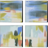 Framed Rainbow Scrape 4 Piece Canvas Print Set