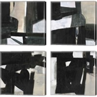 Framed 'Deconstructed Ebony 4 Piece Canvas Print Set' border=