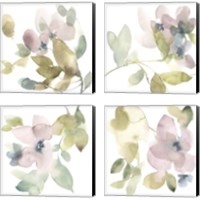 Framed Sweet Petals and Leaves 4 Piece Canvas Print Set