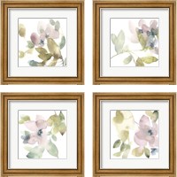 Framed Sweet Petals and Leaves 4 Piece Framed Art Print Set