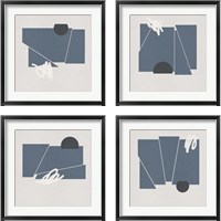 Framed 'Blue Felt 4 Piece Framed Art Print Set' border=