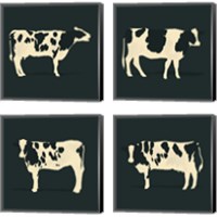 Framed 'Refined Holstein 4 Piece Canvas Print Set' border=