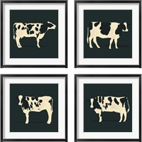 Framed 'Refined Holstein 4 Piece Framed Art Print Set' border=