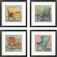 Framed 'Have a Seat 4 Piece Framed Art Print Set' border=