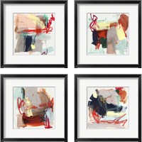 Framed 'Abstract Metro Maps 4 Piece Framed Art Print Set' border=