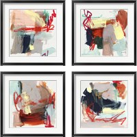 Framed 'Abstract Metro Maps 4 Piece Framed Art Print Set' border=