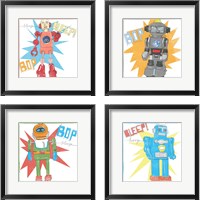 Framed Toy Tin Robots 4 Piece Framed Art Print Set