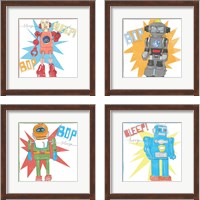 Framed Toy Tin Robots 4 Piece Framed Art Print Set