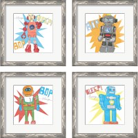 Framed Toy Tin Robots 4 Piece Framed Art Print Set