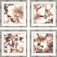 Framed 'Blush Shaded Leaves 4 Piece Framed Art Print Set' border=
