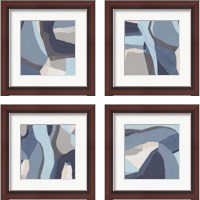 Framed 'Blue Chrysalis 4 Piece Framed Art Print Set' border=