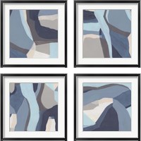 Framed 'Blue Chrysalis 4 Piece Framed Art Print Set' border=
