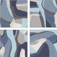 Framed 'Blue Chrysalis 4 Piece Art Print Set' border=