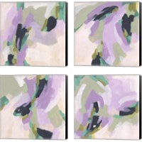 Framed Lavender Swirl 4 Piece Canvas Print Set