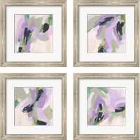 Framed Lavender Swirl 4 Piece Framed Art Print Set