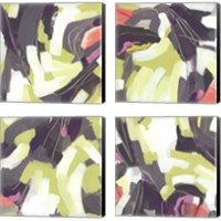 Framed 'Martini Swirl 4 Piece Canvas Print Set' border=
