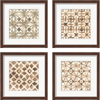 Framed 'Umber Tile  4 Piece Framed Art Print Set' border=