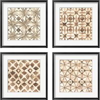 Framed Umber Tile  4 Piece Framed Art Print Set