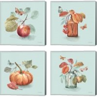 Framed 'Autumn in Nature 4 Piece Canvas Print Set' border=