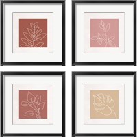 Framed 'Just Leaves 4 Piece Framed Art Print Set' border=